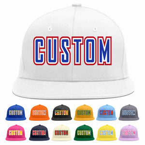 Custom White Royal-White Casual Sport Baseball Cap