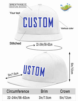 Custom White Royal-White Casual Sport Baseball Cap