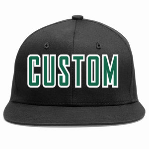 Custom Black Kelly Green-White Casual Sport Baseball Cap