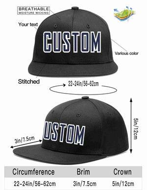 Custom Black Navy-White Casual Sport Baseball Cap