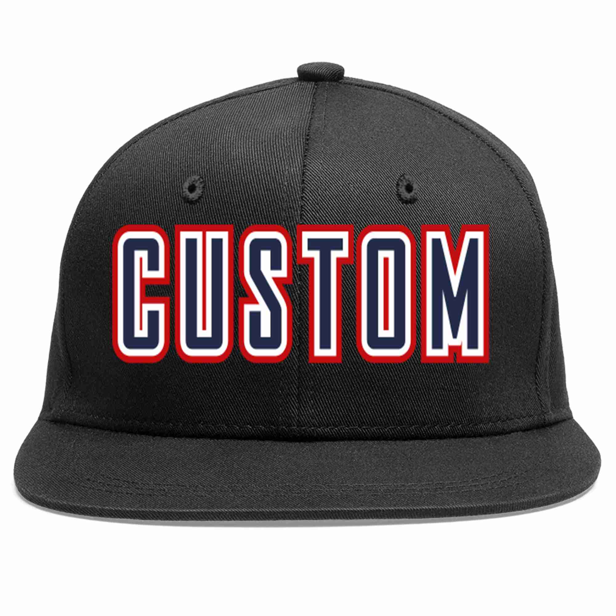 Custom Black Navy-White Casual Sport Baseball Cap