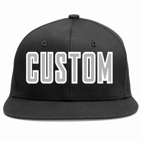 Custom Black Gray-White Casual Sport Baseball Cap