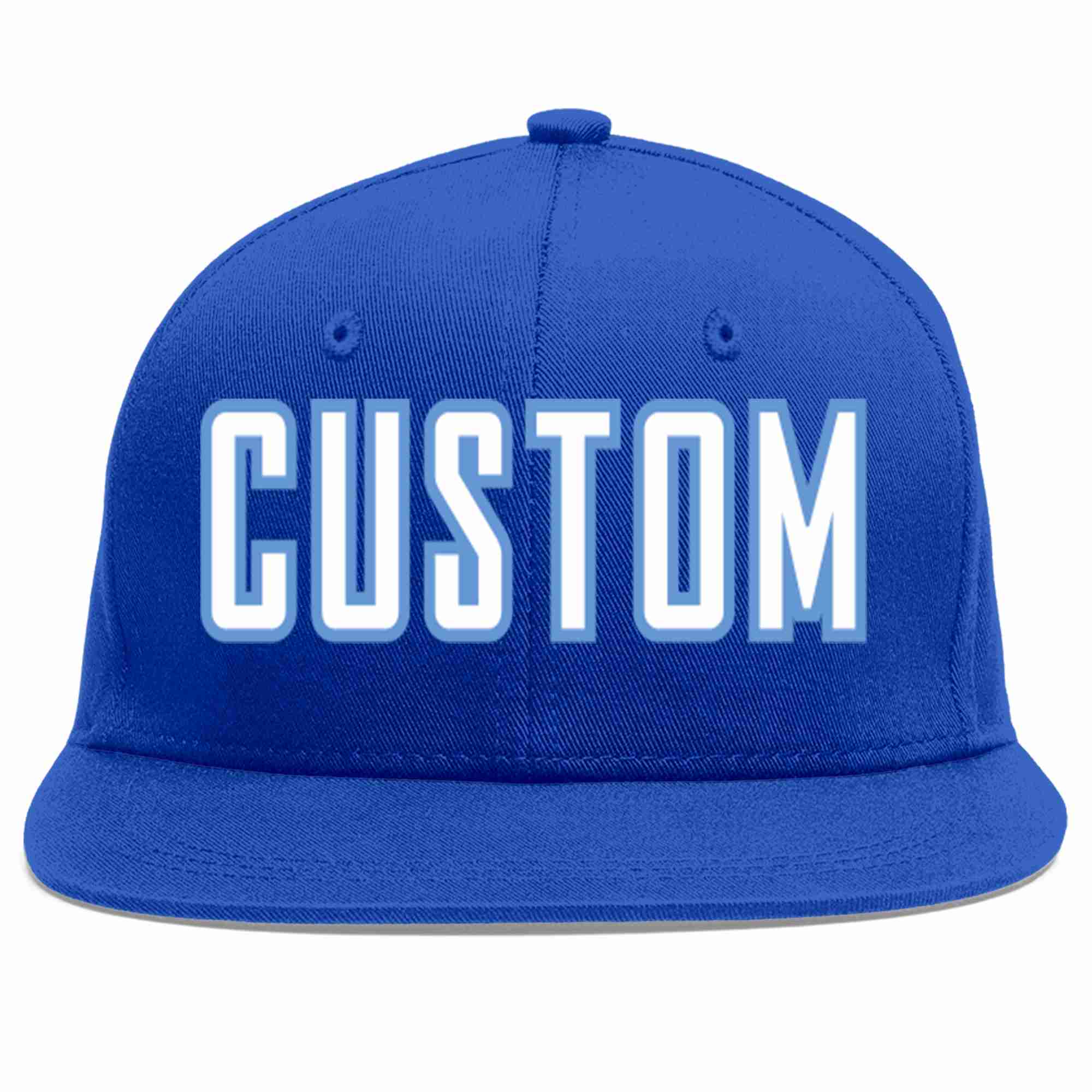 Custom Royal White-Light Blue Casual Sport Baseball Cap