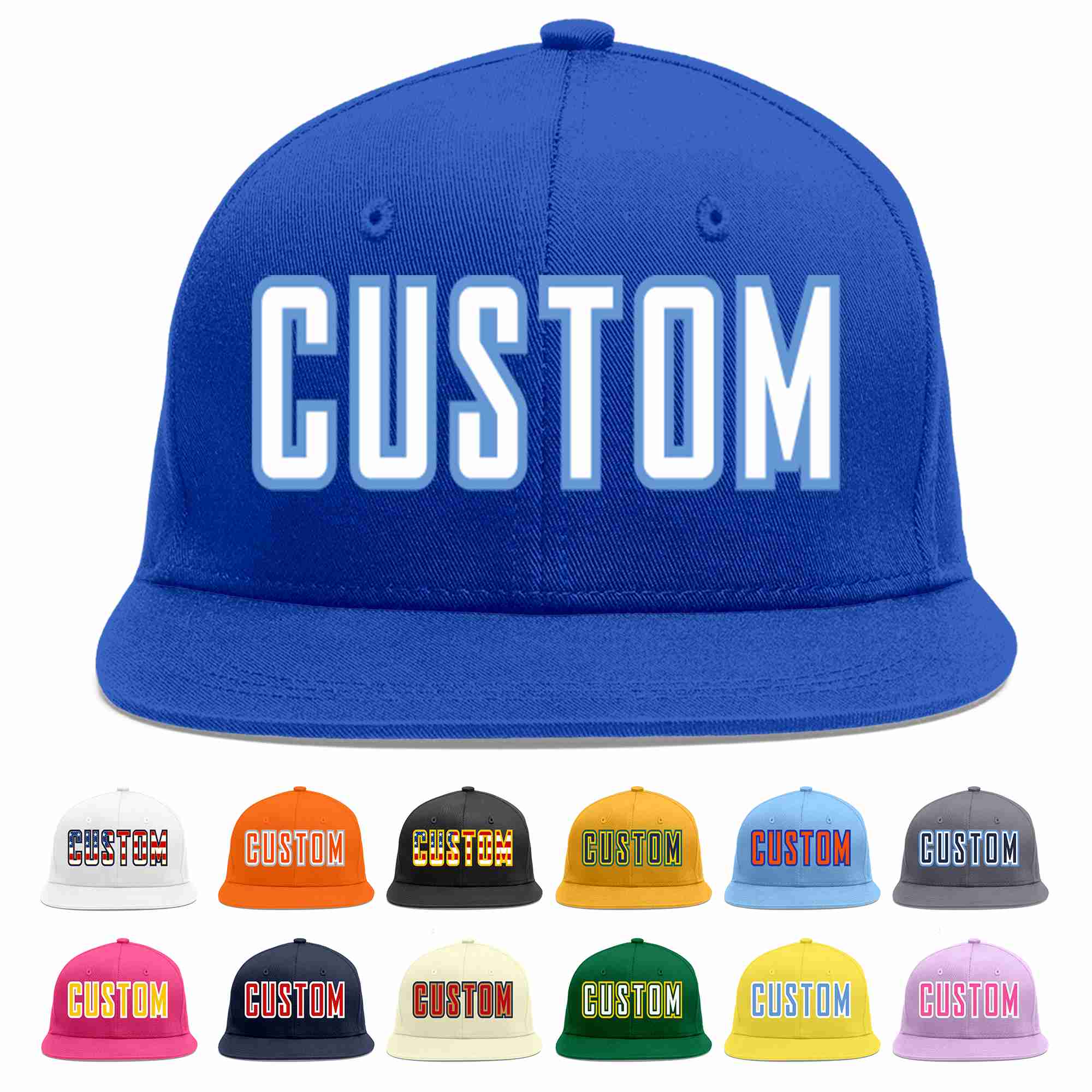 Casquette de baseball de sport décontractée, personnalisée, Royal, blanc-bleu clair