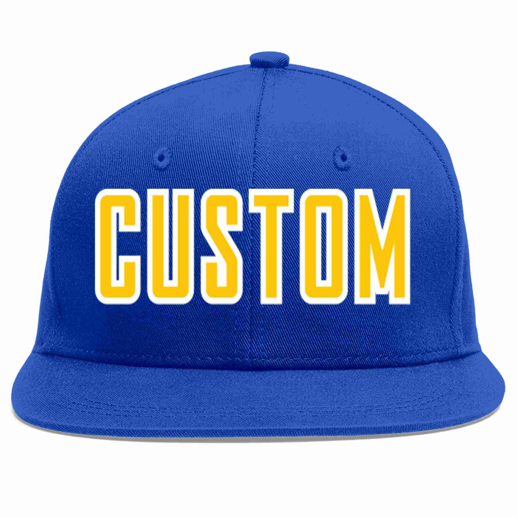 Custom Royal Gold-White Casual Sport Baseball Cap