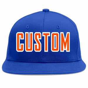 Custom Royal Orange-White Casual Sport Baseball Cap