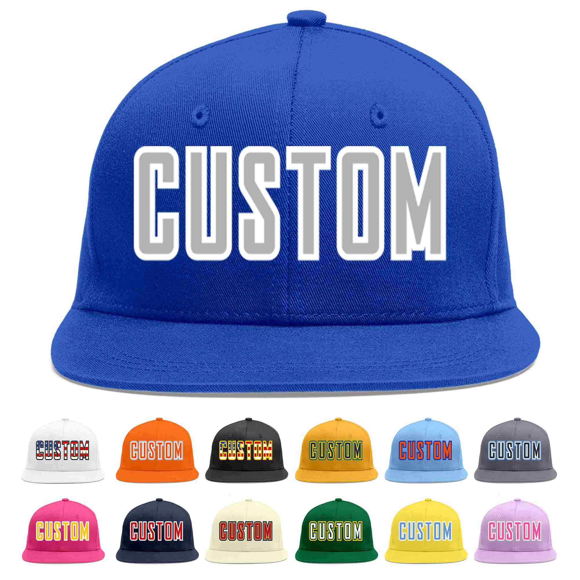 Custom Royal Gray-White Casual Sport Baseball Cap