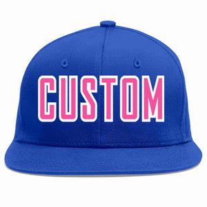 Custom Royal Pink-White Casual Sport Baseball Cap