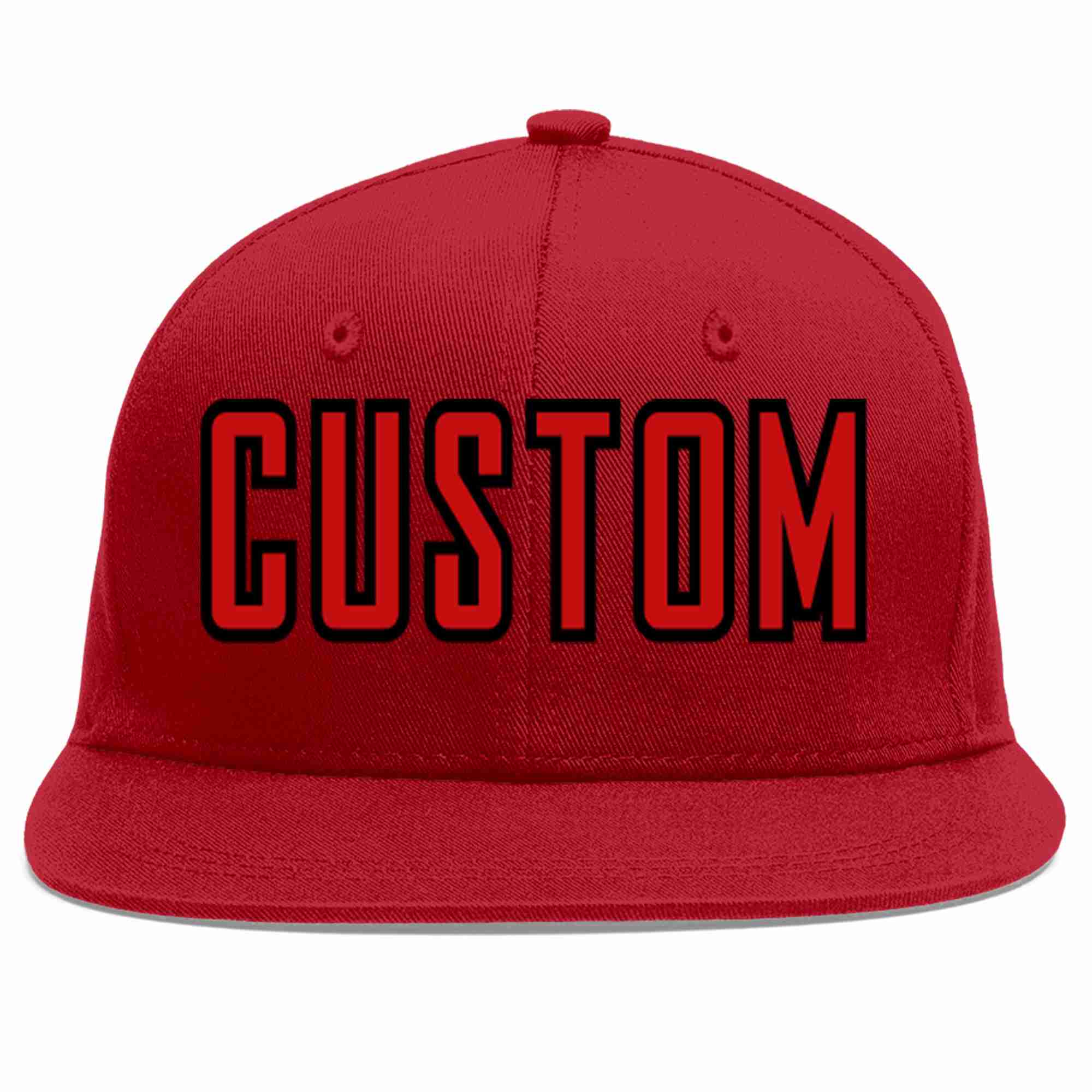 Custom Red Red-Black Casual Sport Baseball Cap