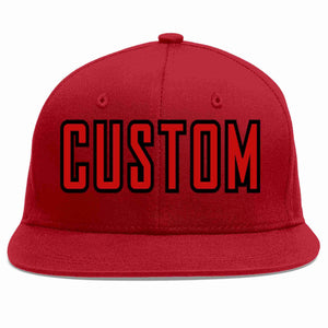 Casquette de baseball sport décontractée rouge rouge-noir personnalisée