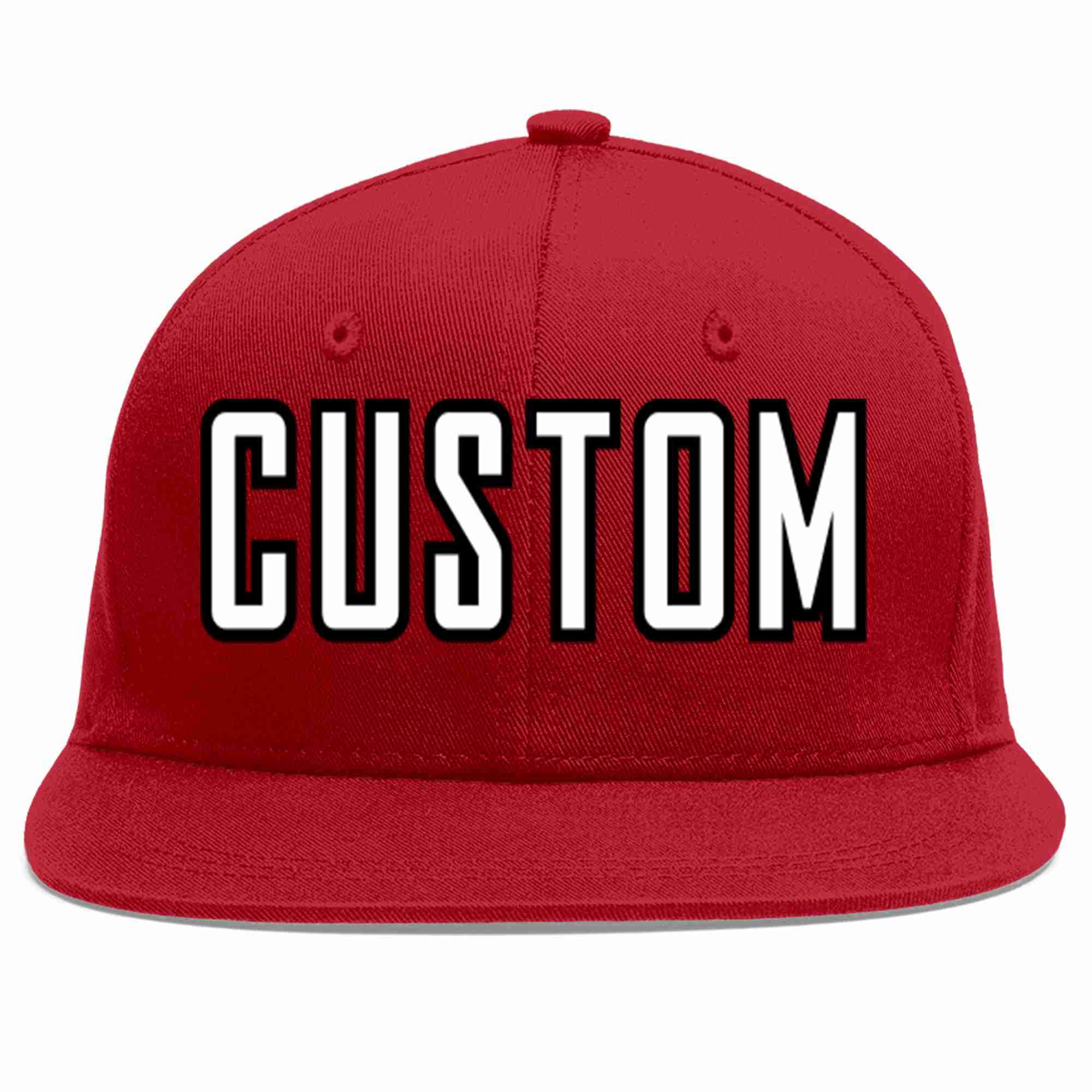 Custom Red White-Black Casual Sport Baseball Cap