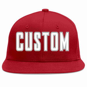 Casquette de baseball sport décontractée rouge blanc-gris personnalisée