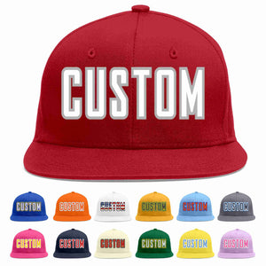 Casquette de baseball sport décontractée rouge blanc-gris personnalisée