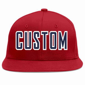 Custom Red Navy-White Casual Sport Baseball Cap