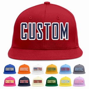 Custom Red Navy-White Casual Sport Baseball Cap