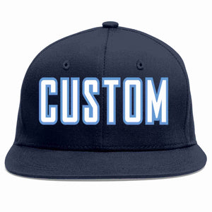 Custom Navy White-Light Blue Casual Sport Baseball Cap