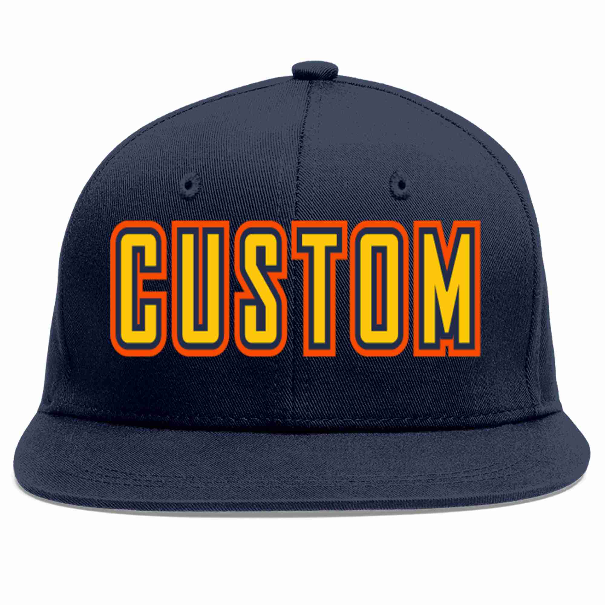 Custom Navy Gold-Navy Casual Sport Baseball Cap