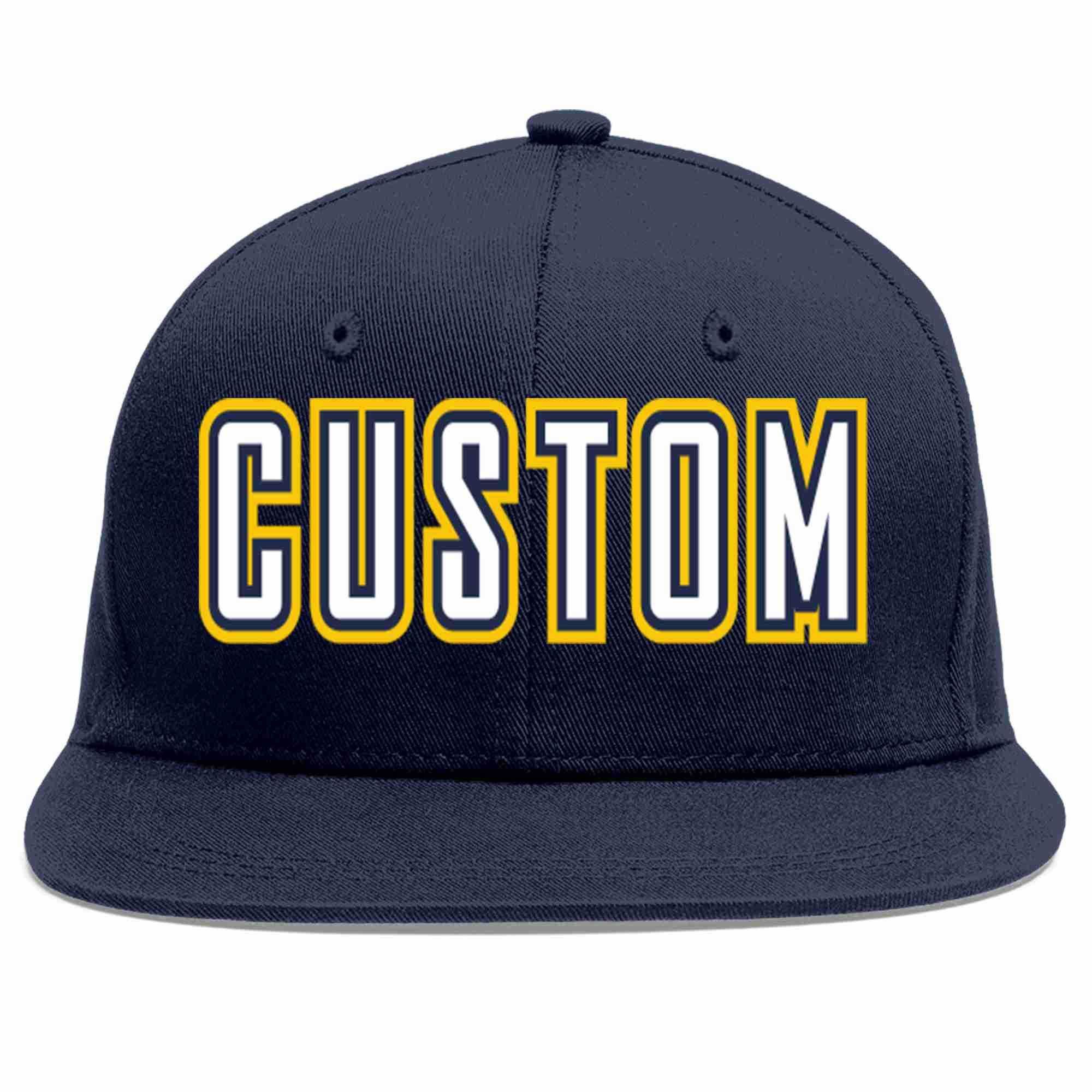 Custom Navy White-Navy Casual Sport Baseball Cap