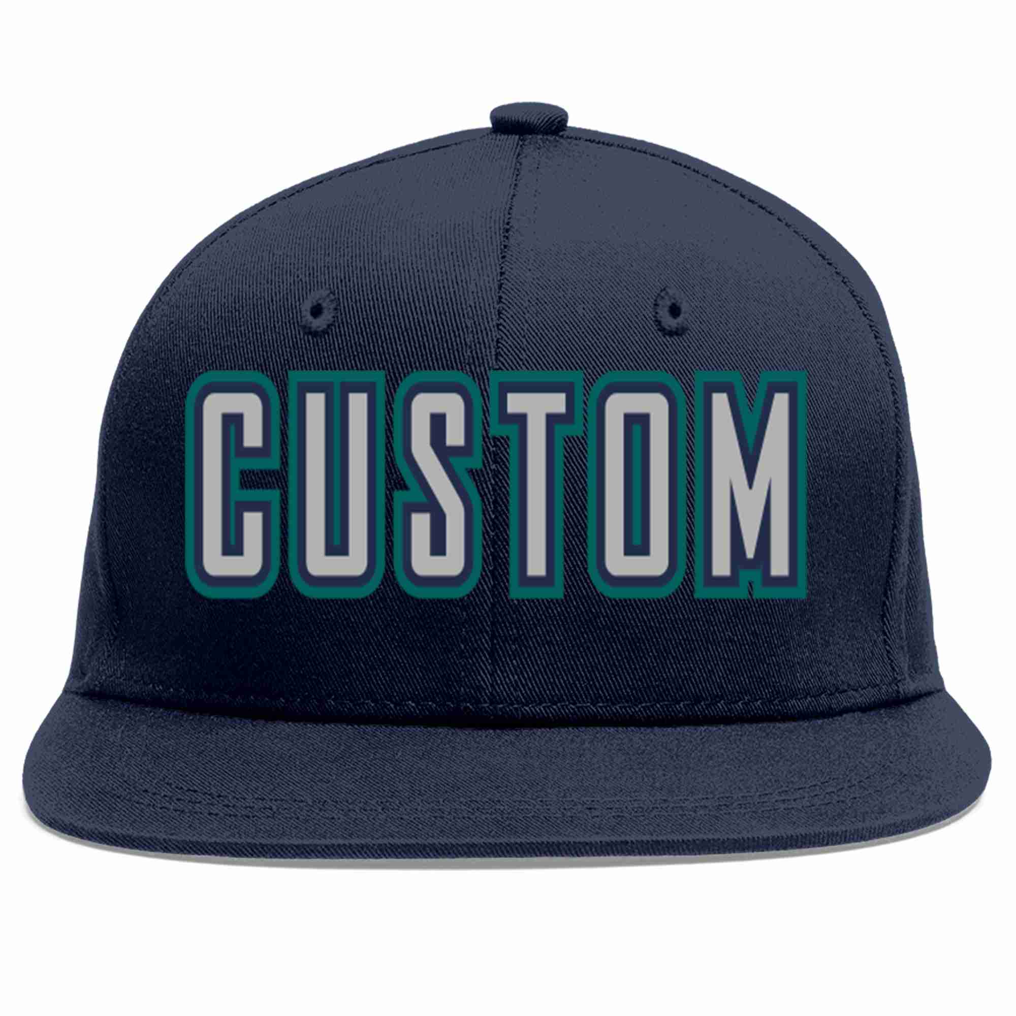 Custom Navy Gray-Navy Casual Sport Baseball Cap