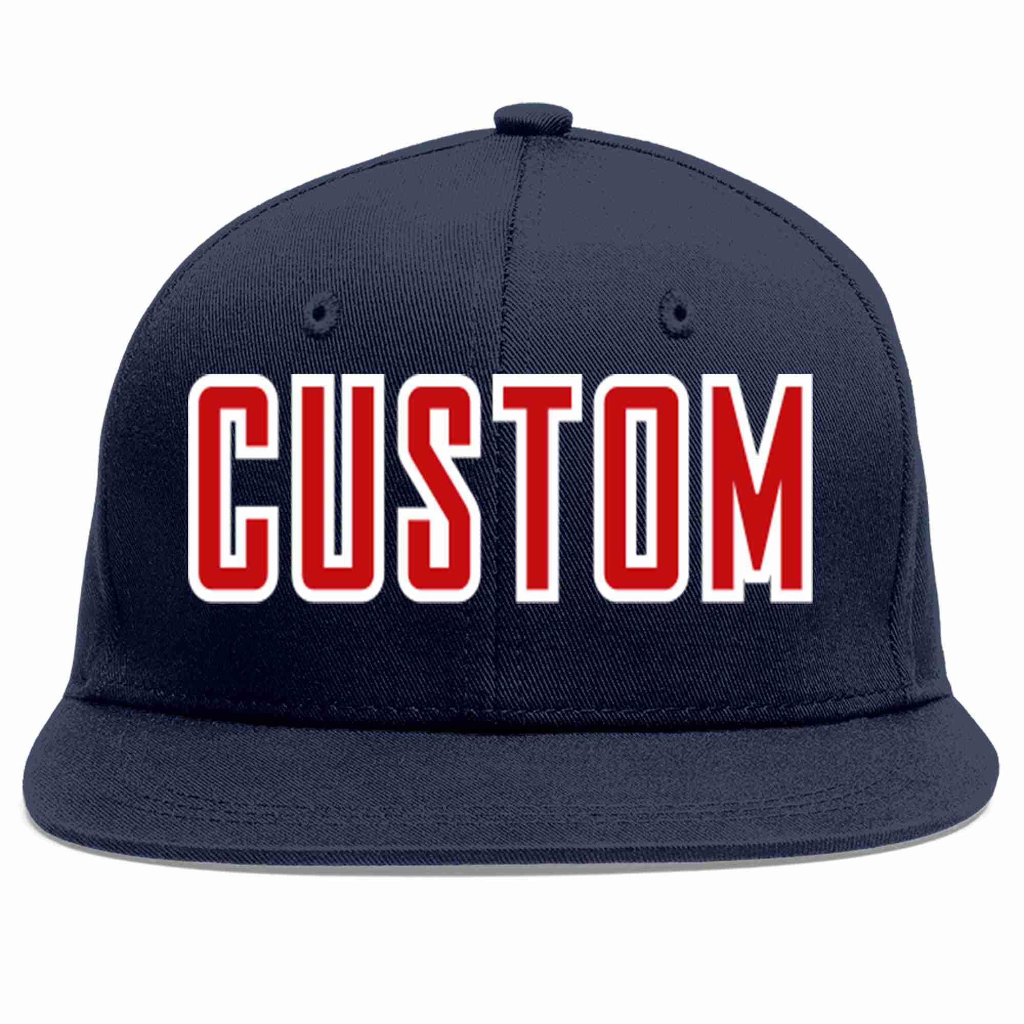 Custom Navy Red-White Casual Sport Baseball Cap