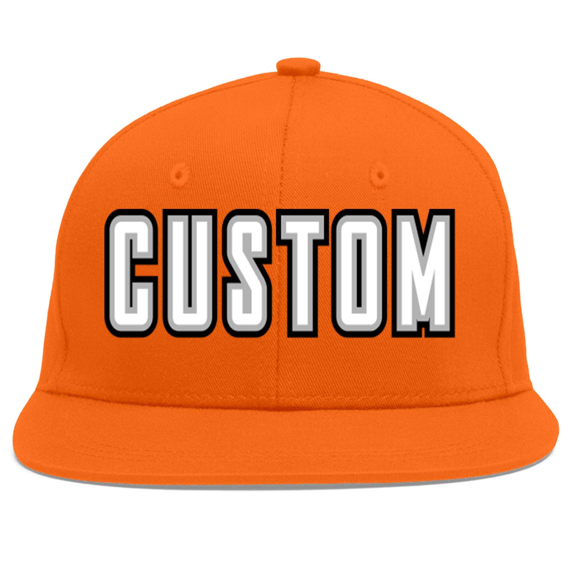 Casquette de baseball sport personnalisée orange blanc-gris Flat Eaves