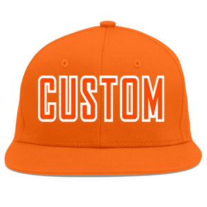 Casquette de baseball sport personnalisée Orange Orange-Blanc Flat Eaves