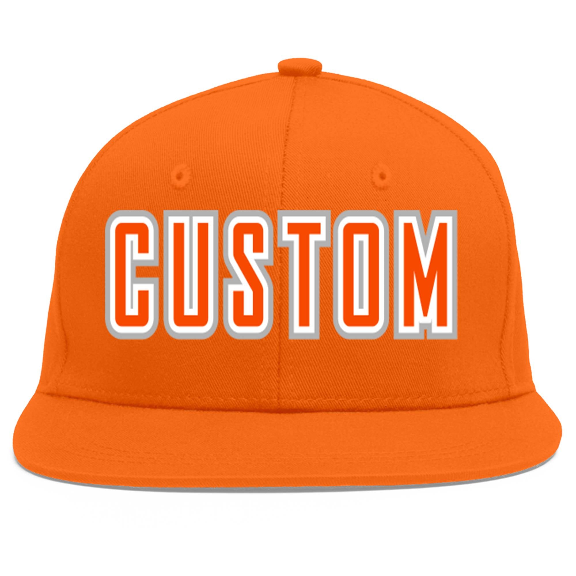 Casquette de baseball sport personnalisée Orange Orange-Blanc Flat Eaves