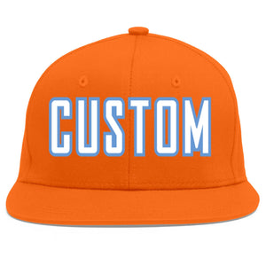 Casquette de baseball sport personnalisée orange blanc-bleu clair