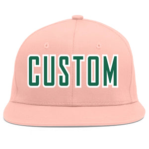 Casquette de baseball personnalisée rose Kelly vert-blanc plat Eaves Sport