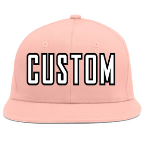 Casquette de baseball sport personnalisée rose blanc-noir Flat Eaves