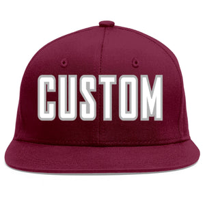 Casquette de baseball sport personnalisée Crimson blanc-gris Flat Eaves