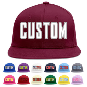 Casquette de baseball sport personnalisée Crimson blanc-gris Flat Eaves