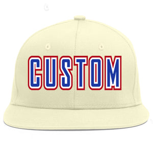 Casquette de baseball sport personnalisée crème Royal-White Flat Eaves