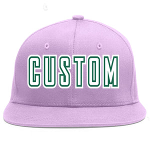 Casquette de baseball sport personnalisée violet clair blanc-vert Kelly