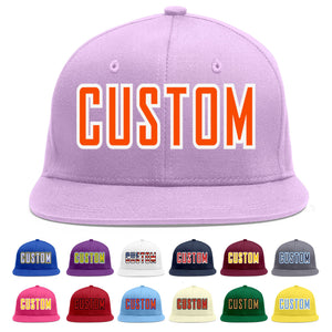 Casquette de baseball sport personnalisée violet clair orange-blanc