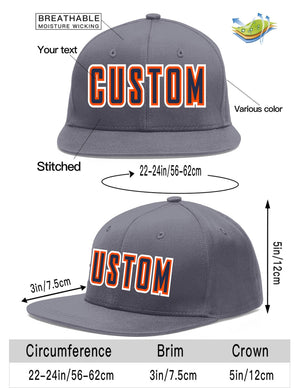 Casquette de baseball sport personnalisée gris foncé marine-orange Flat Eaves