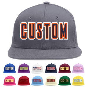 Casquette de baseball sport personnalisée gris foncé marine-orange Flat Eaves