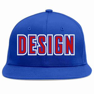 Custom Royal Red-Royal Flat Eaves Sport Baseball Cap Design for Men/Women/Youth