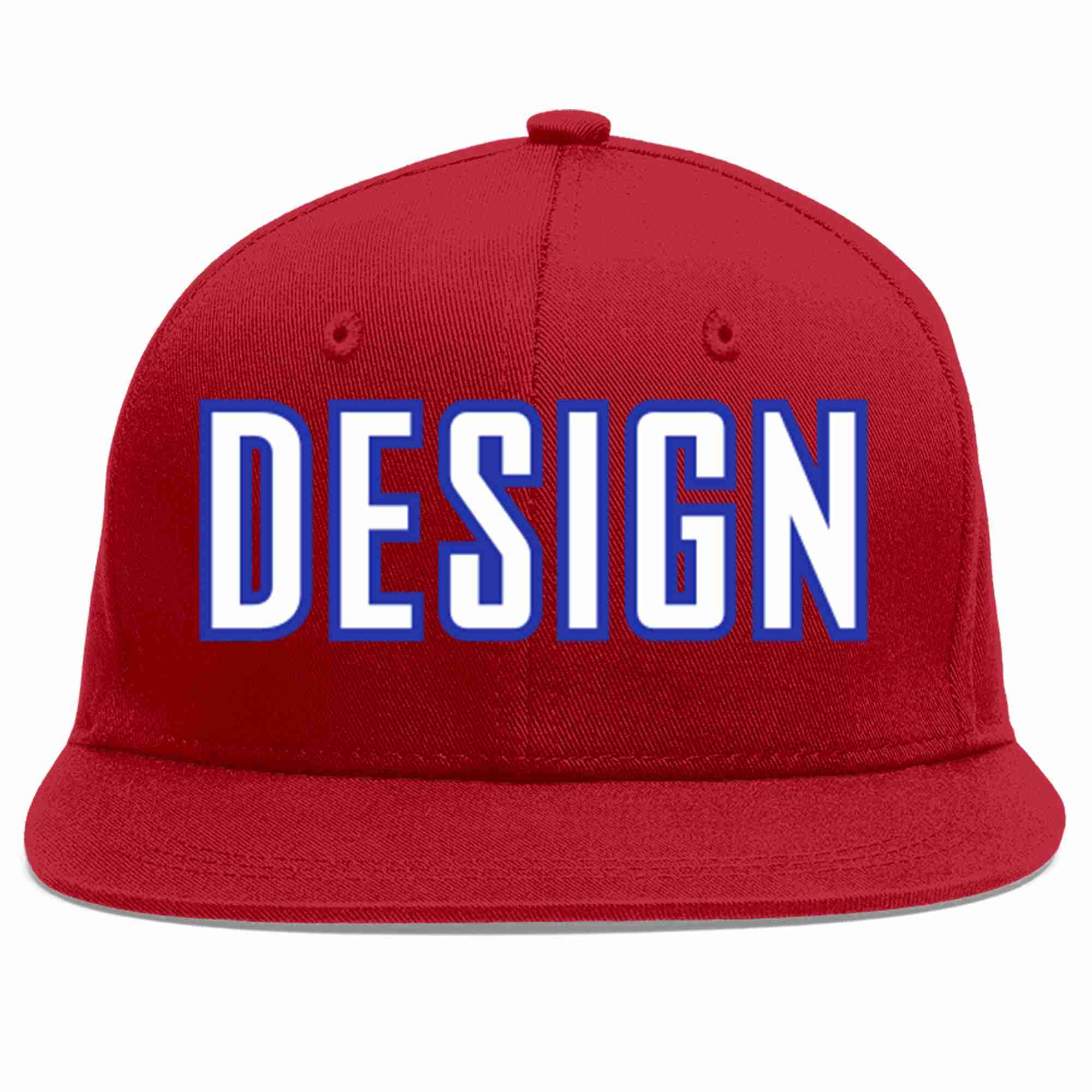 Custom Red White-Royal Flat Eaves Sport Baseball Cap Design for Men/Women/Youth