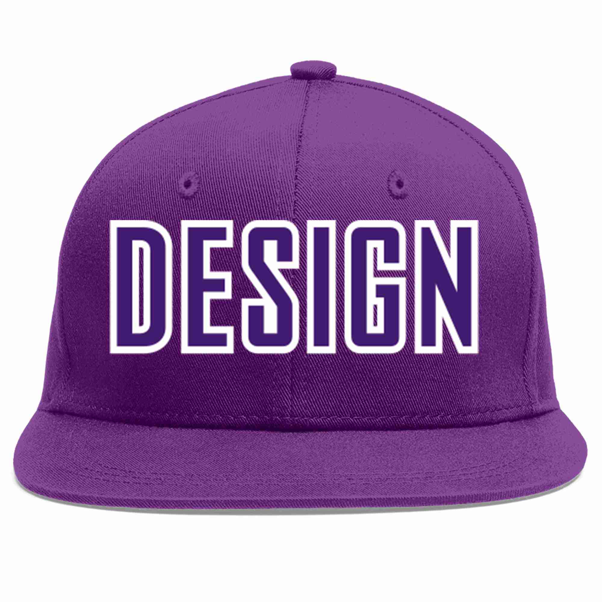 Conception personnalisée de casquette de baseball de sport à avant-toit plat violet violet-blanc pour hommes/femmes/jeunes