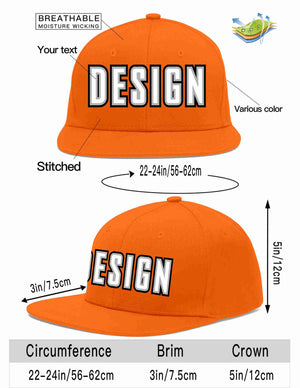 Custom Orange White-Gray Flat Eaves Sport Baseball Cap Design for Men/Women/Youth