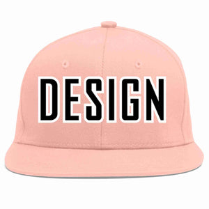 Conception personnalisée de casquette de baseball de sport à avant-toit plat rose noir-blanc pour hommes/femmes/jeunes