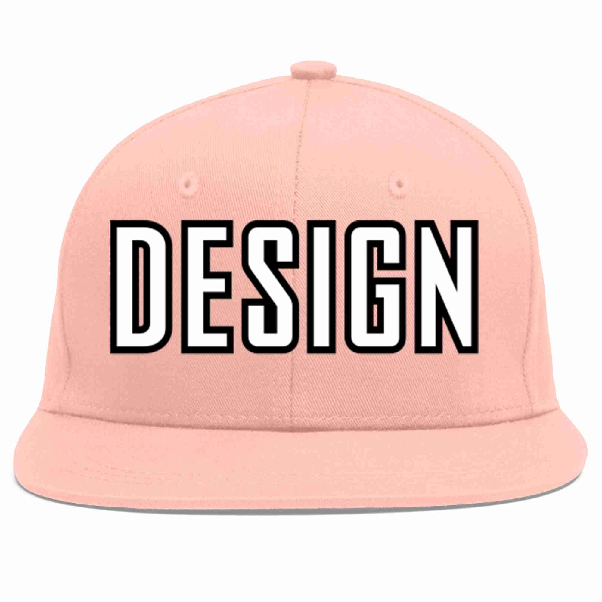 Conception personnalisée de casquette de baseball de sport à avant-toit plat rose blanc-noir pour hommes/femmes/jeunes