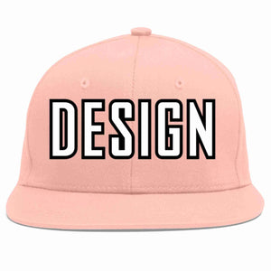 Custom Pink White-Black Flat Eaves Sport Baseball Cap Design for Men/Women/Youth