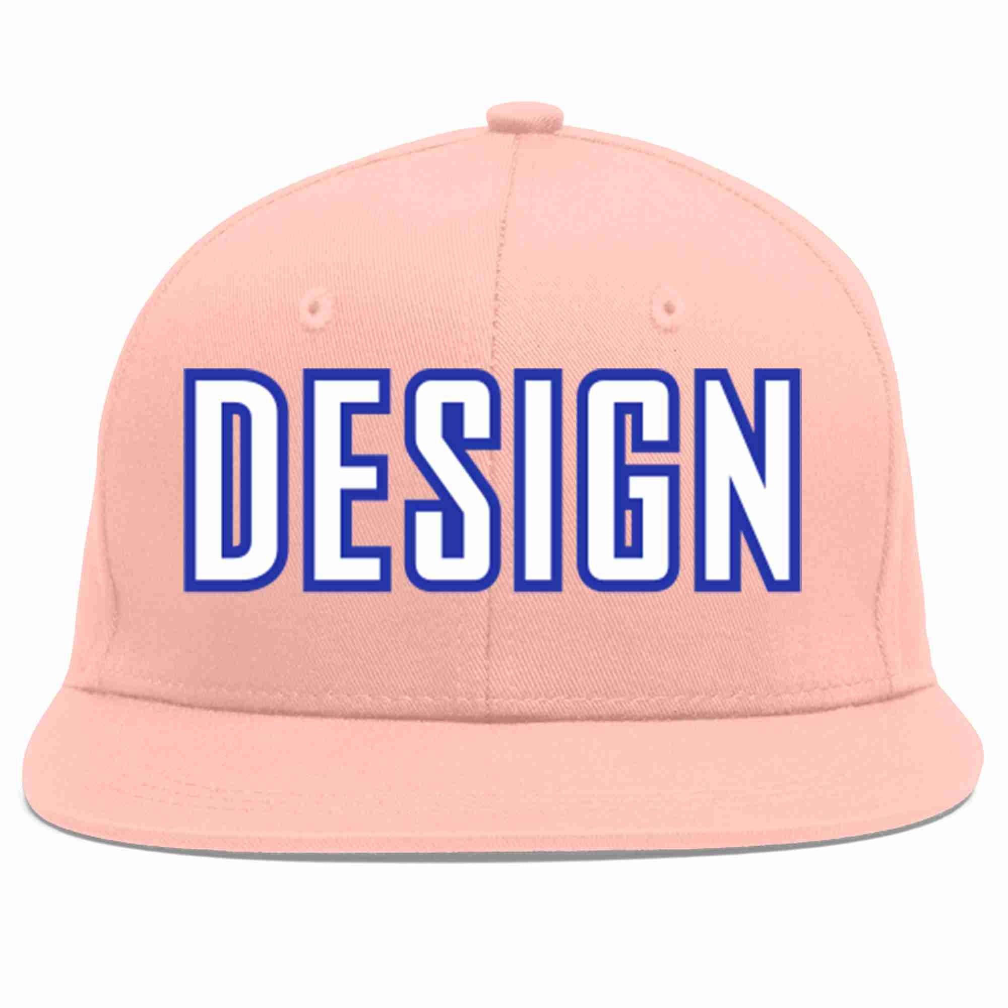 Custom Pink White-Royal Flat Eaves Sport Baseball Cap Design for Men/Women/Youth