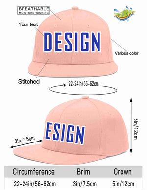 Custom Pink Royal-White Flat Eaves Sport Baseball Cap Design for Men/Women/Youth