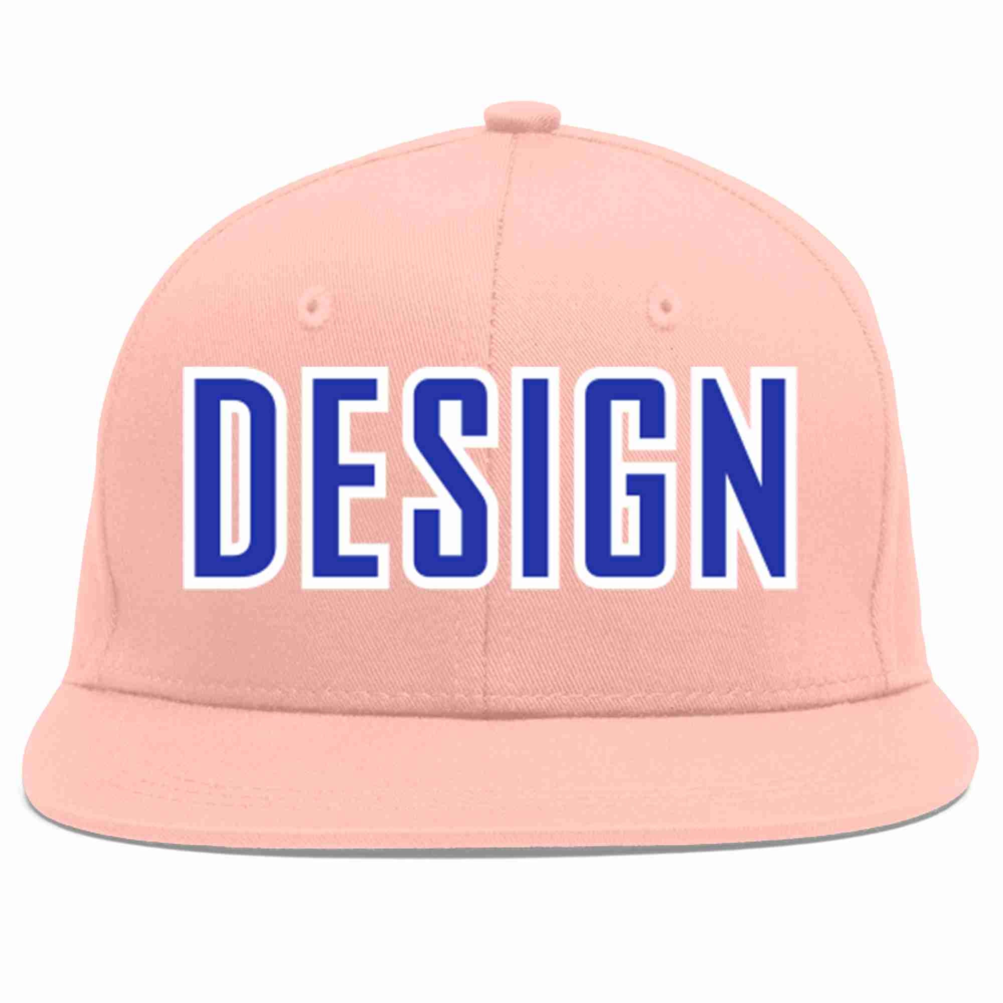 Conception personnalisée de casquette de baseball de sport à avant-toit plat rose royal-blanc pour hommes/femmes/jeunes