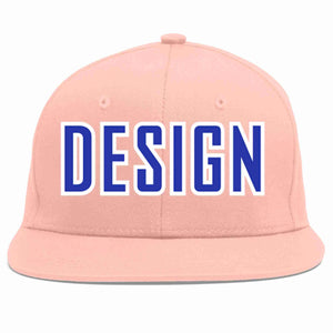 Custom Pink Royal-White Flat Eaves Sport Baseball Cap Design for Men/Women/Youth