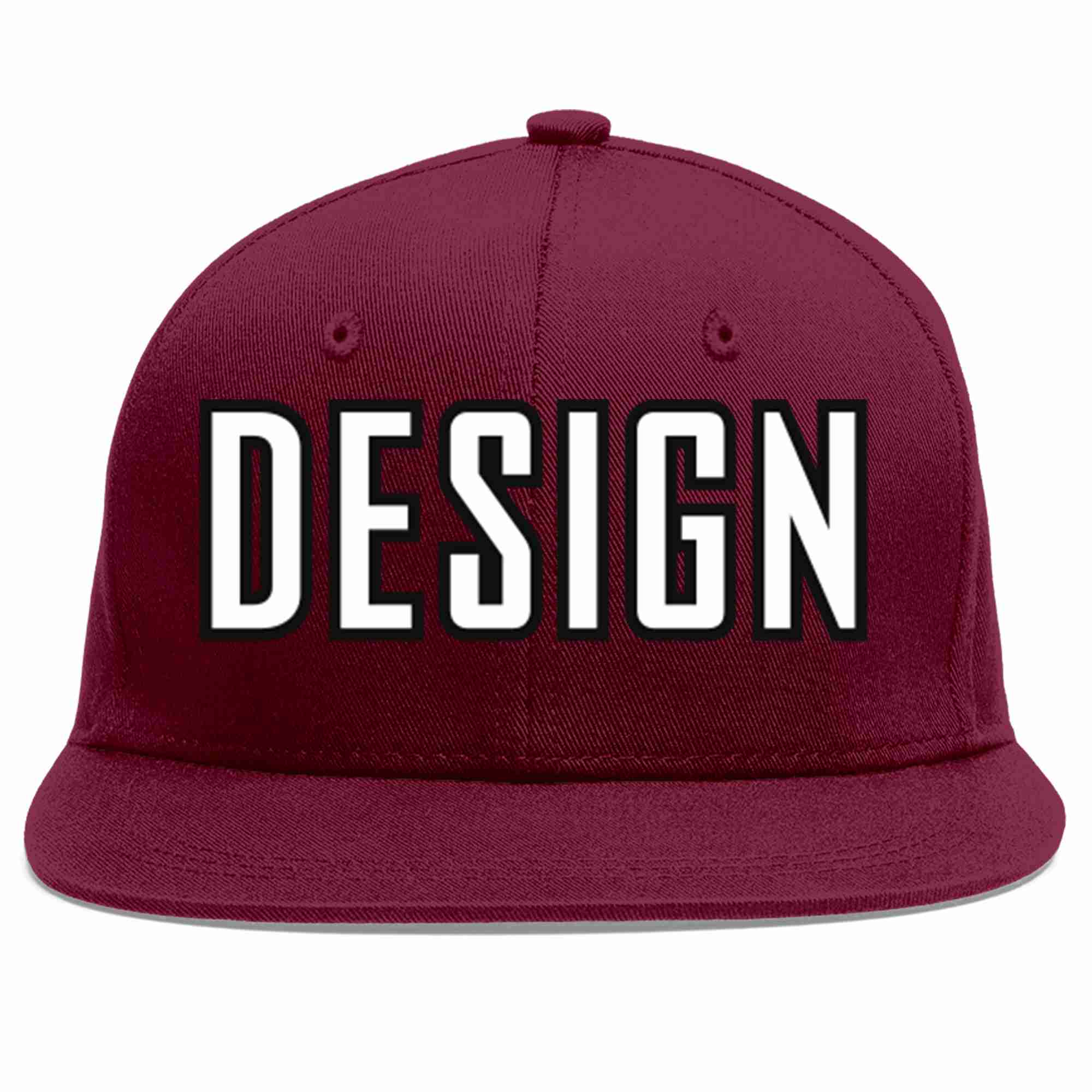 Custom Crimson White-Black Flat Eaves Sport Baseball Cap Design for Men/Women/Youth