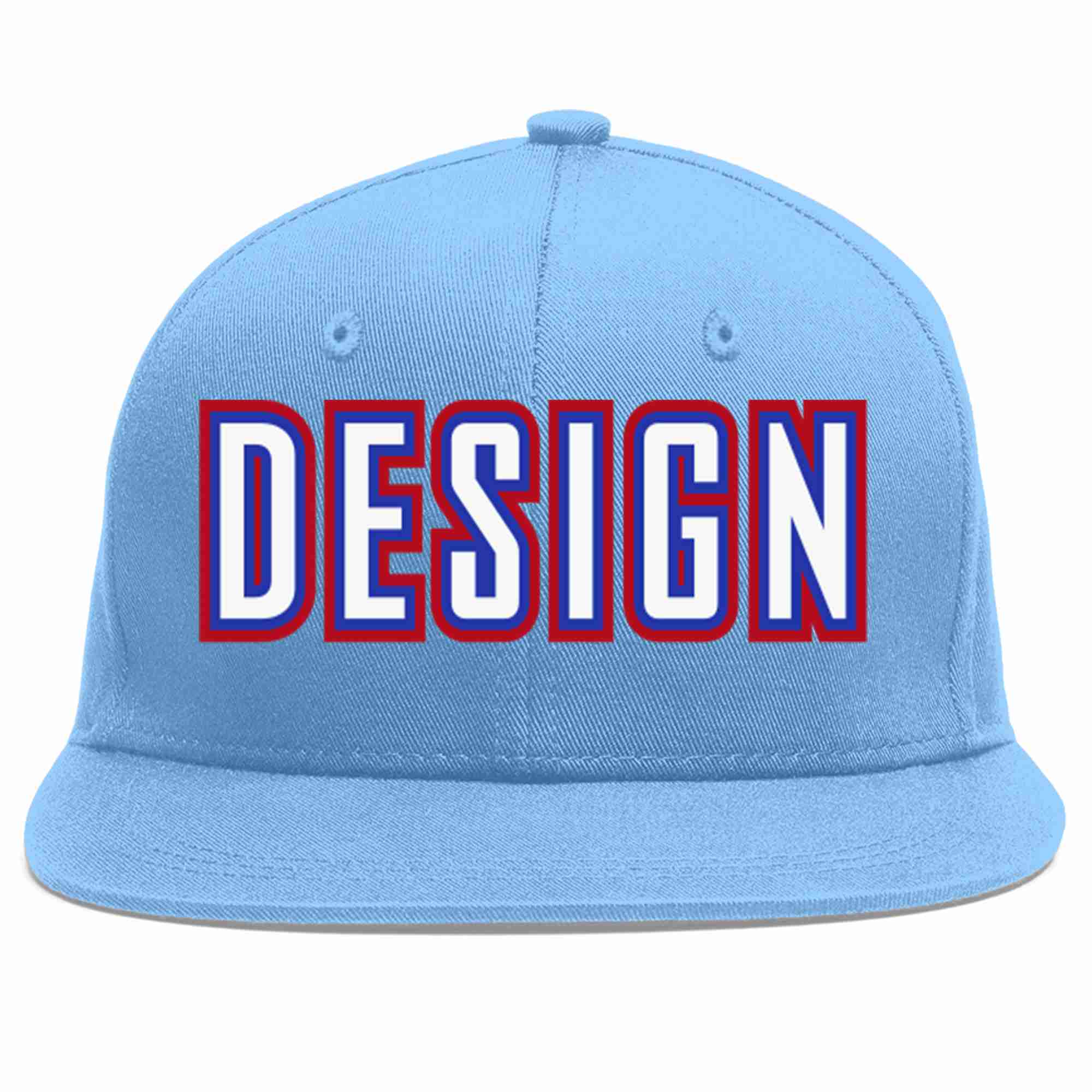 Casquette de baseball de sport personnalisée bleu clair blanc-royal, conception pour hommes/femmes/jeunes